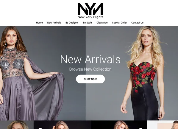 snapshot of the NYN Design website