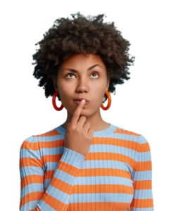 Woman thinking about FAQs