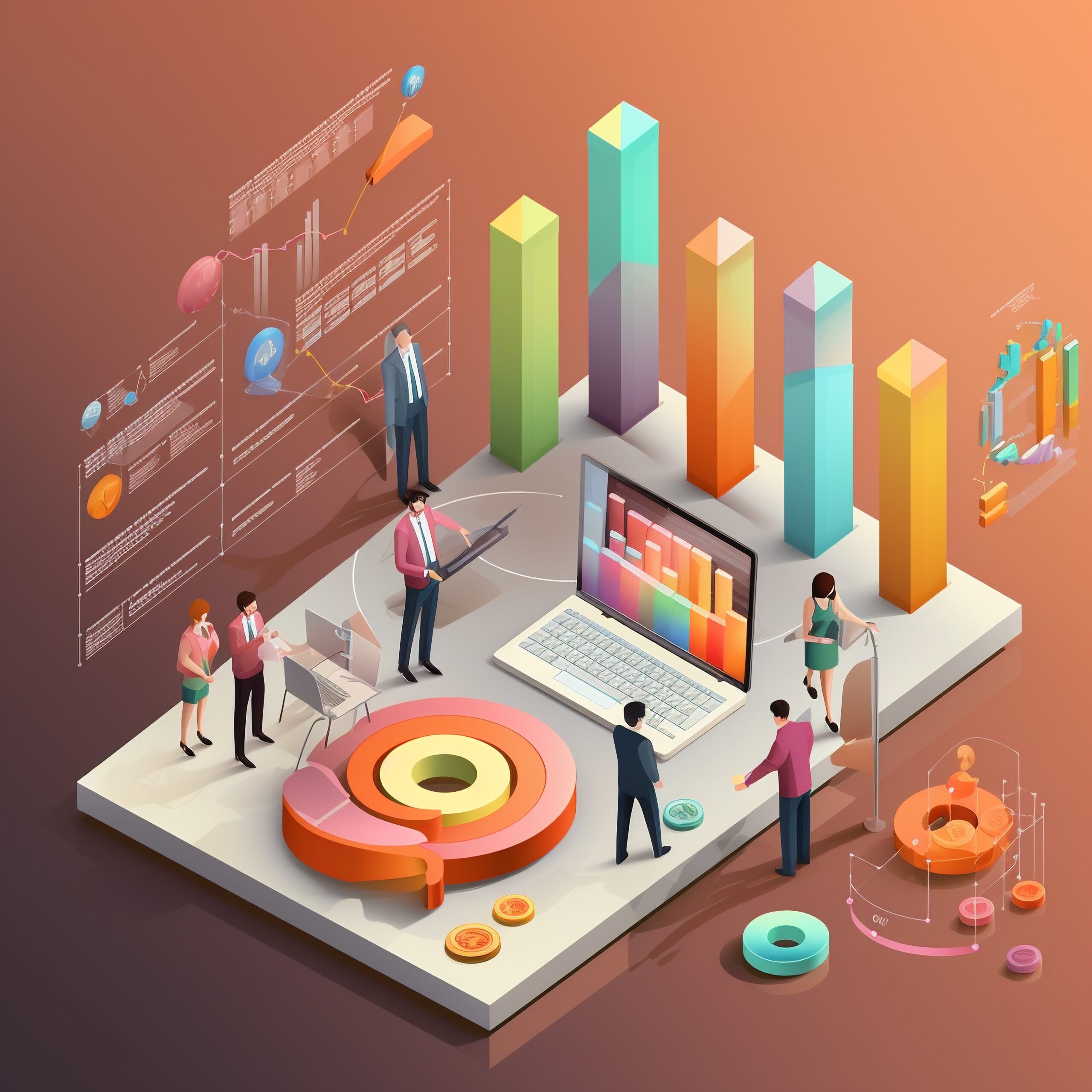 The image represents infographics and people working on it. The image is a title image of the blog talking about the importance of good infographics